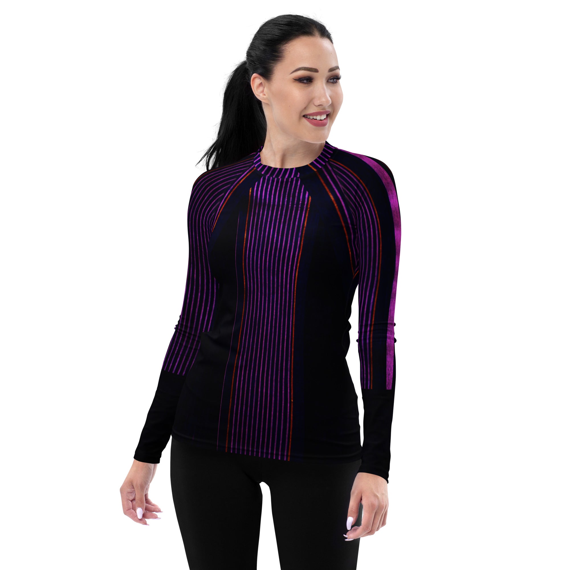 Women's Long-sleeved Gym Top. Dancer or Runner top. Surfer's Rashguard. Cool Streetwear Fashion Top. Peppermint by WickedYo